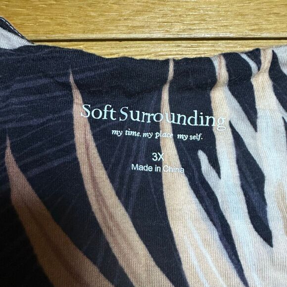 Soft Surroundings sleeveless maxi dress with a tropical palm leaf print 3x - Picture 5 of 5